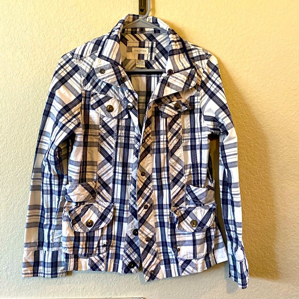 Women’s Plaid Button-Up Spring Jacket from Maurice’s - Great Condition!
